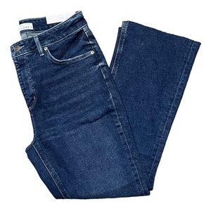 Loft Curvy High Rise Kick Crop Blue Dark Wash Jeans Size 6/28 NWT